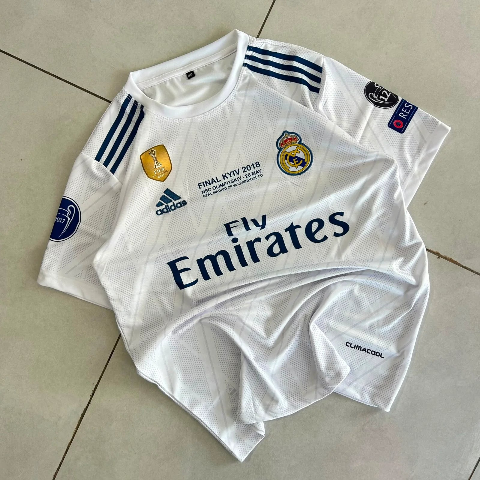 REAL MADRID 2018 FINAL HOME JERSEY PREMIUM EMBROIDERY RONALDO