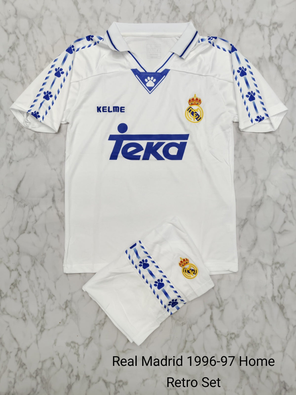 REAL MADRID 1996 - 1997 RETRO HOME KIT IMPORTED