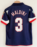 AC MILAN 1999 - 2000 RETRO THIRD JERSEY COLLAR EMBROIDERY MALDINI