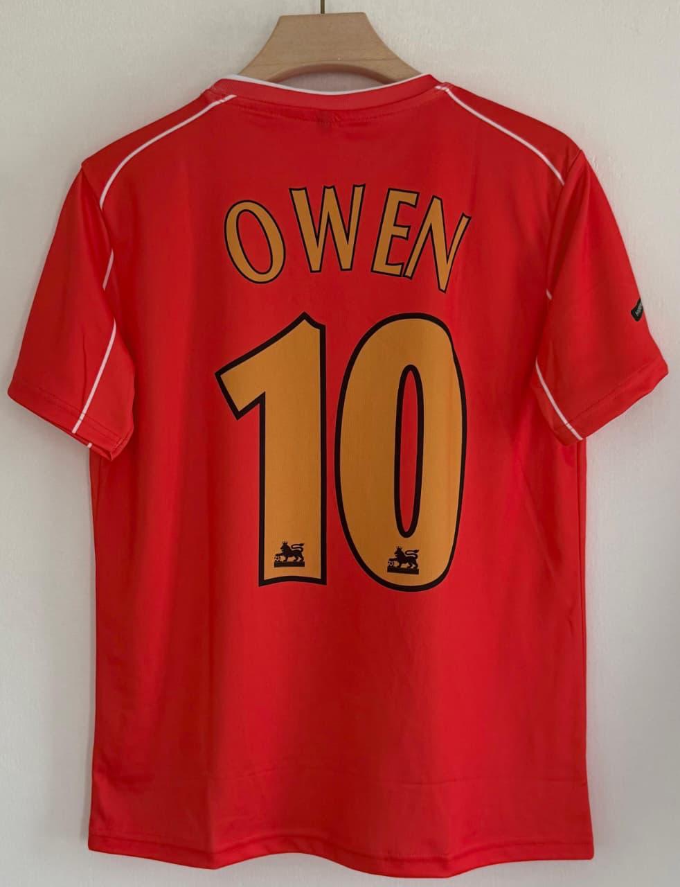LIVERPOOL 2000 - 2002 RETRO HOME JERSEY EMBROIDERY OWEN