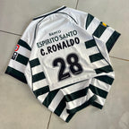 SPORTING 2001 - 2003 RETRO HOME JERSEY PREMIUM EMBROIDERY RONALDO