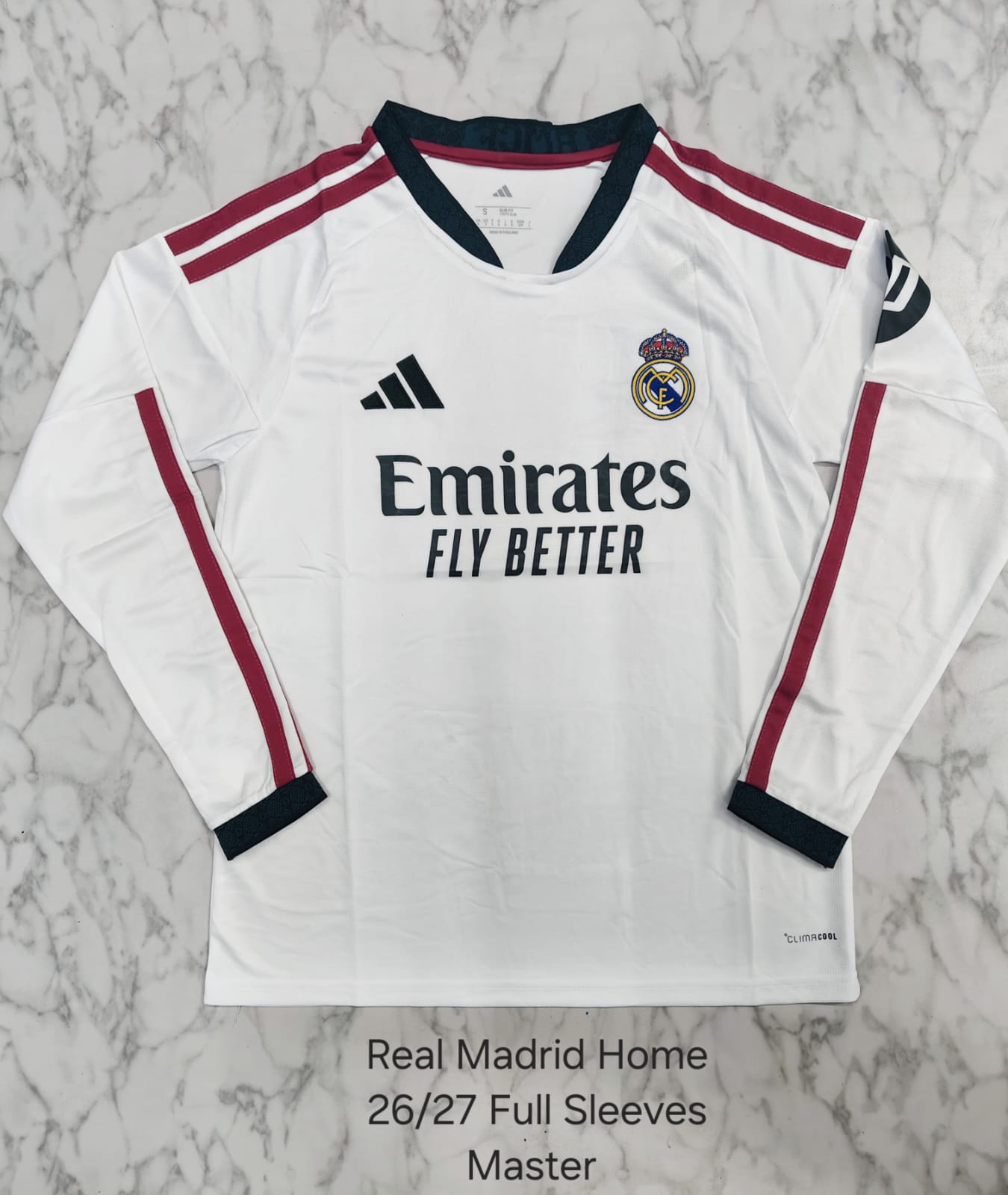 REAL MADRID 2026 - 2027 HOME JERSEY FULL SLEEVE (MV)