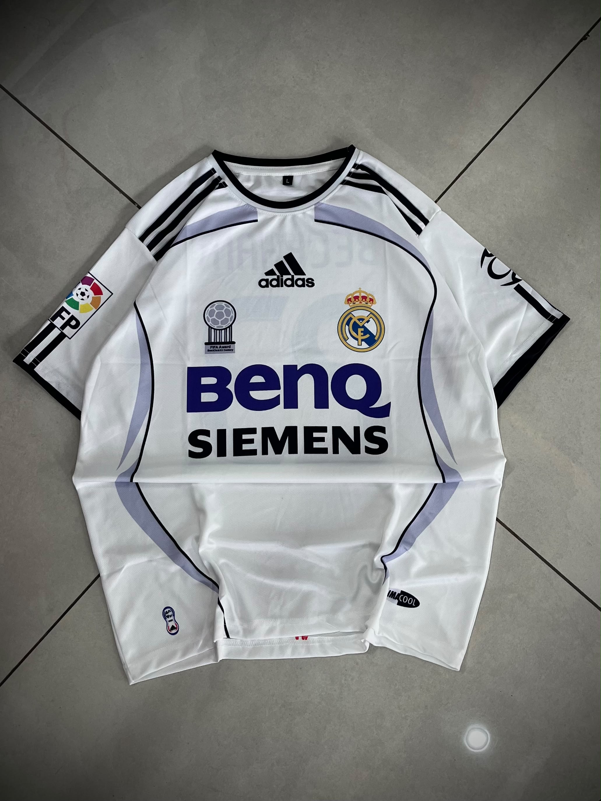 REAL MADRID 2006 - 2007 RETRO HOME JERSEY PREMIUM BECKHAM