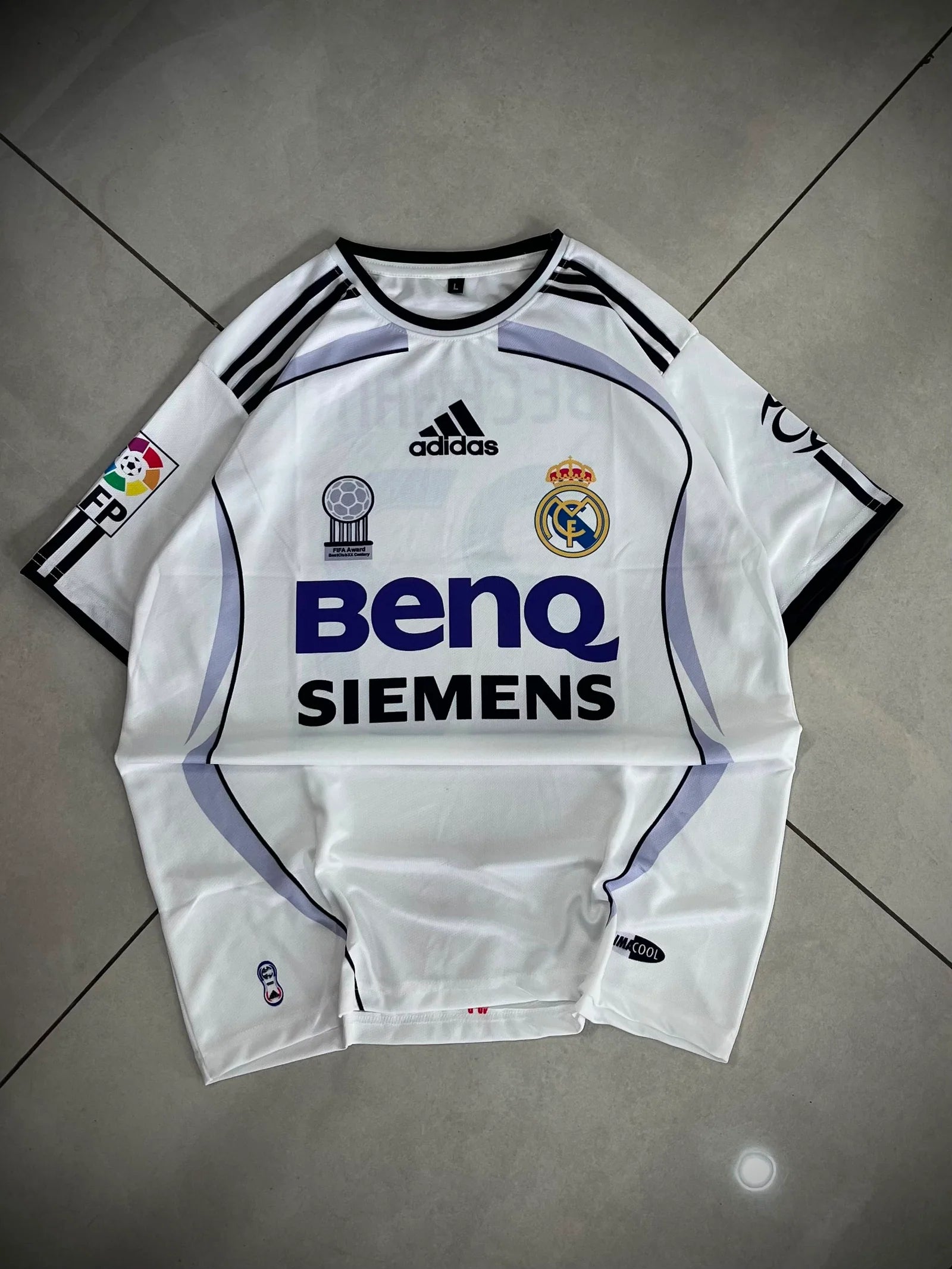 REAL MADRID 2006 - 2007 RETRO HOME JERSEY PREMIUM BECKHAM
