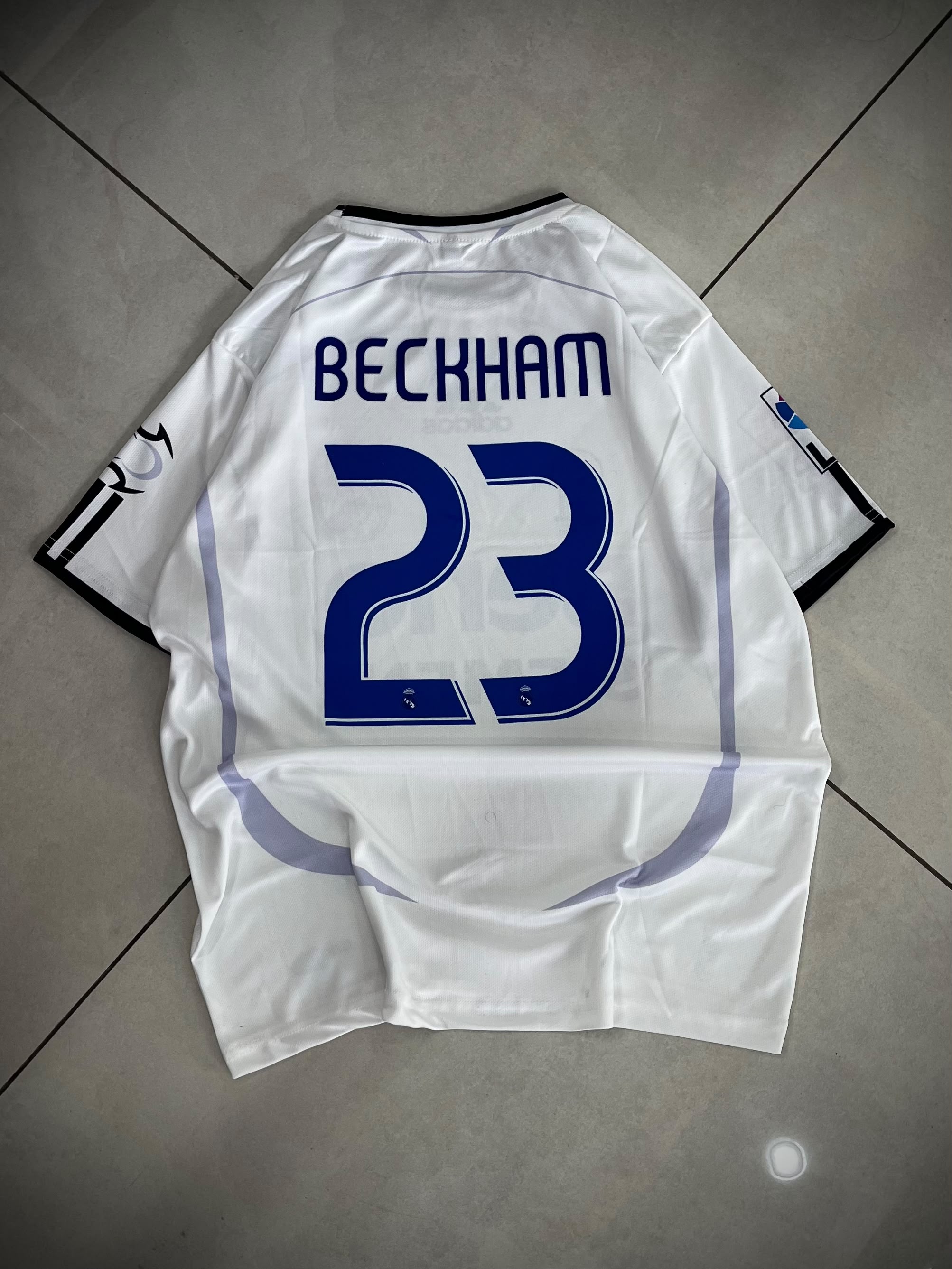REAL MADRID 2006 - 2007 RETRO HOME JERSEY PREMIUM BECKHAM