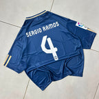 REAL MADRID 2007 - 2008 RETRO FIVE SLEEVE AWAY JERSEY SERGIO RAMOS