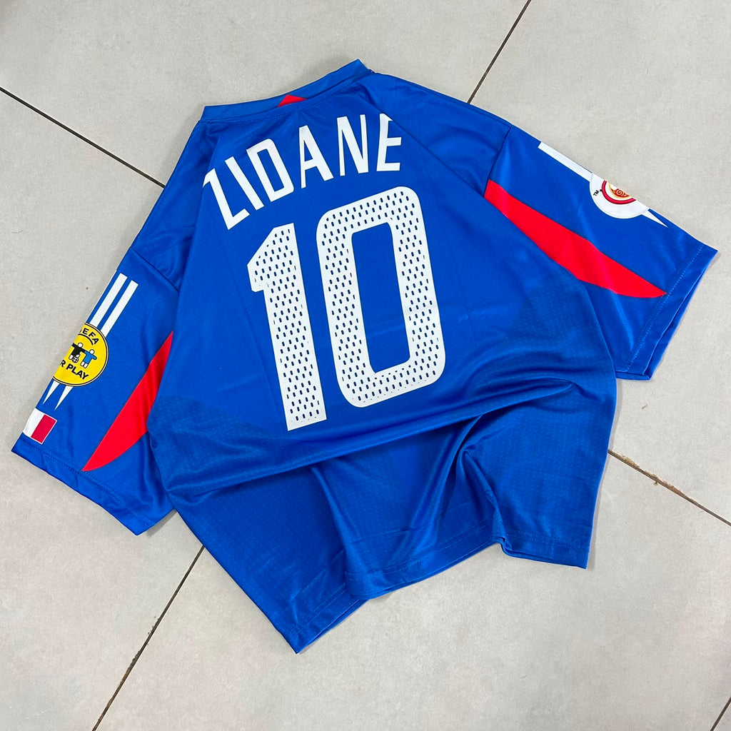 FRANCE 2004 RETRO HOME JERSEY FIVE SLEEVE ZIDANE
