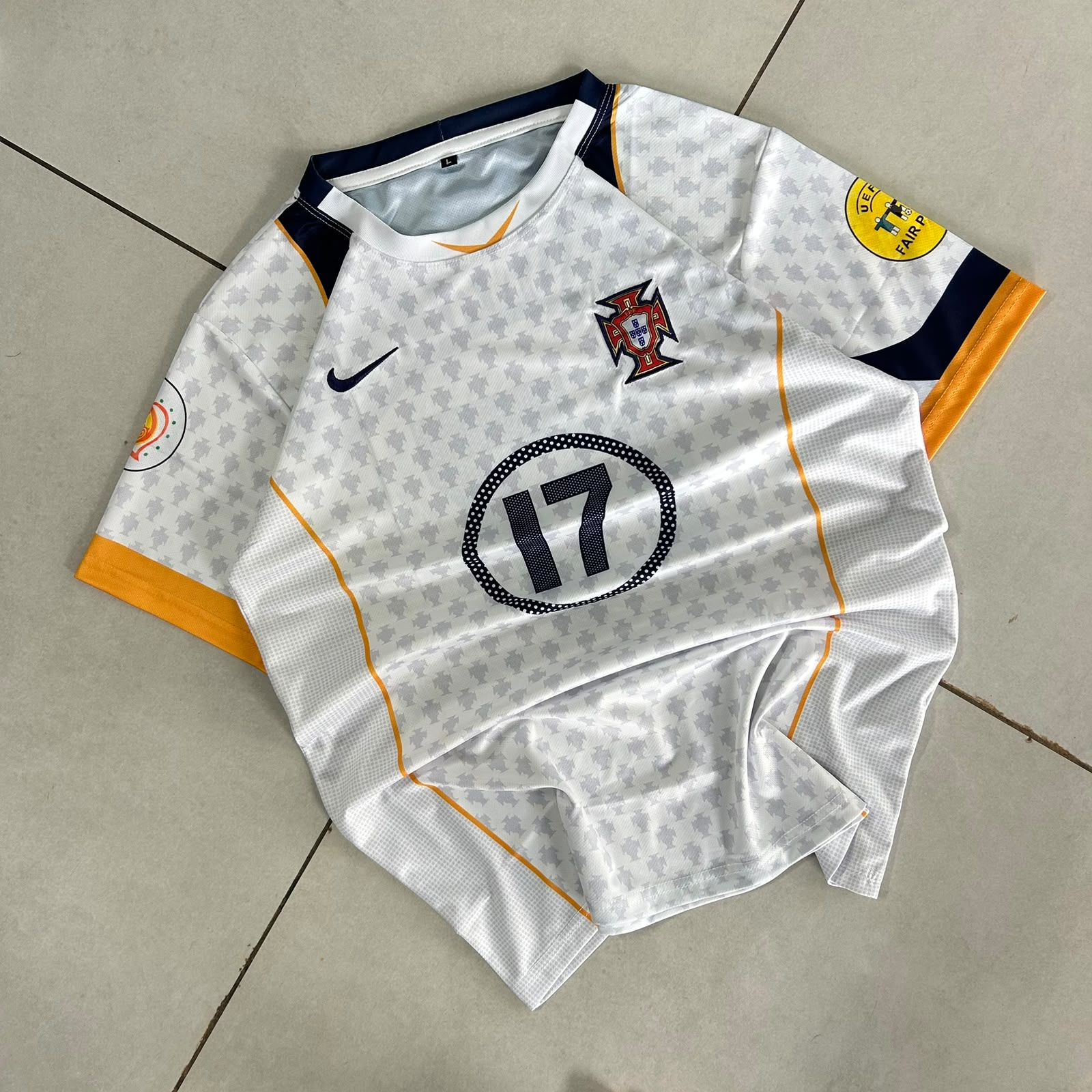 PORTUGAL 2004 RETRO PREMIUM EMBROIDERY AWAY JERSEY RONALDO