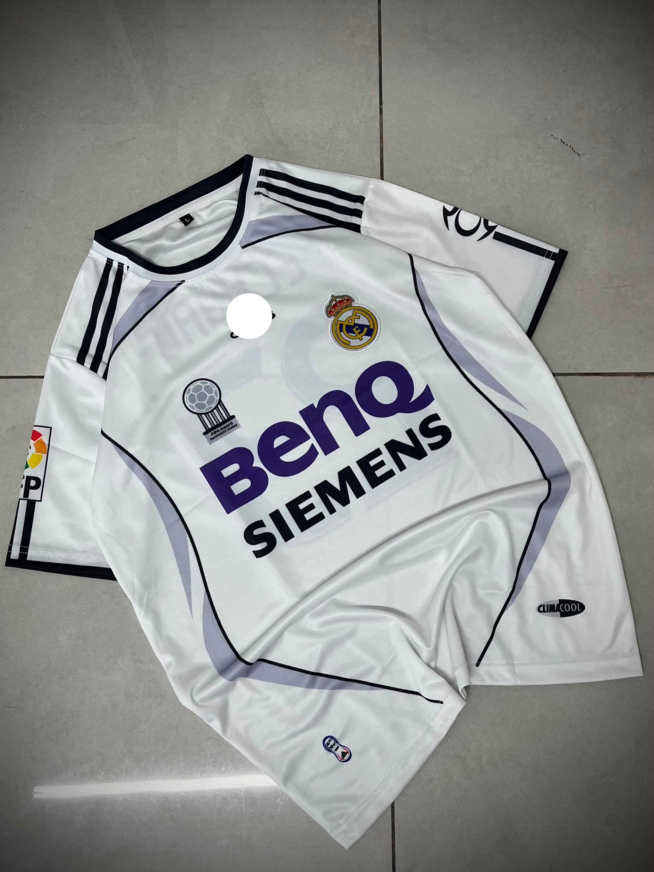 REAL MADRID 2006/2007 RETRO HOME JERSEY PREMIUM EMBROIDERY BECKHAM