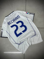 REAL MADRID 2006/2007 RETRO HOME JERSEY PREMIUM EMBROIDERY BECKHAM