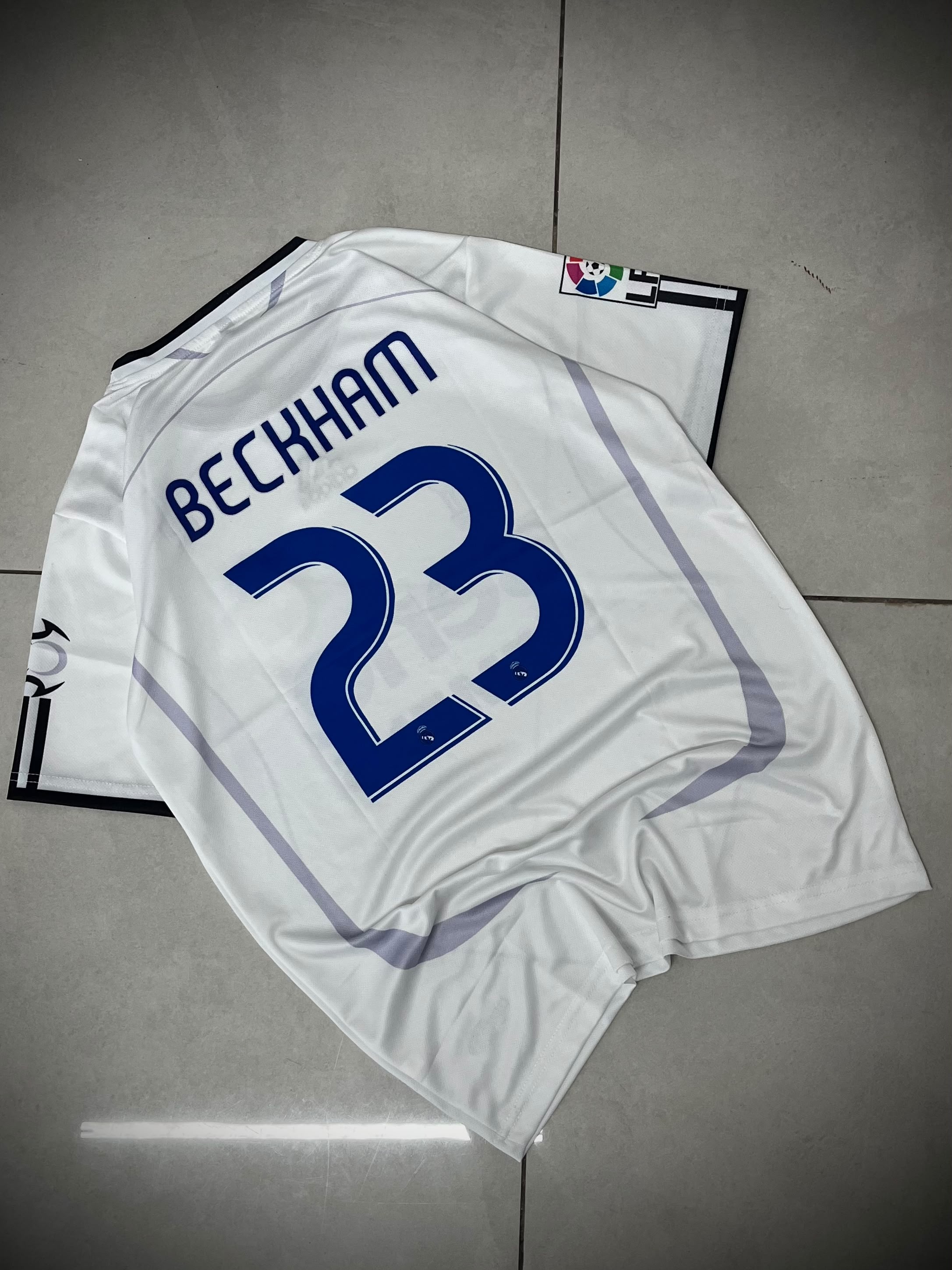 REAL MADRID 2006/2007 RETRO HOME JERSEY PREMIUM EMBROIDERY BECKHAM