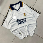 REAL MADRID 1999 - 2000 RETRO HOME JERSEY FIVE SLEEVE EMBROIDERY R.CARLOS