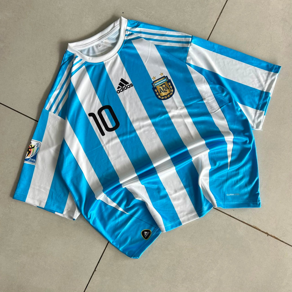 ARGENTINA 2010 RETRO HOME JERSEY OVERSIZED MESSI