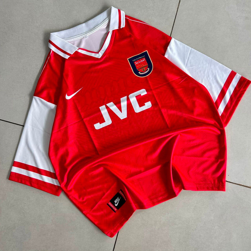 ARSENAL 1996 - 1998 RETRO HOME JERSEY COLLAR OVERSIVED BERGKAMP