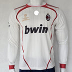 AC MILAN 2007 RETRO AWAY JERSEY FULL SLEEVE EMBRODIERY MALDINI