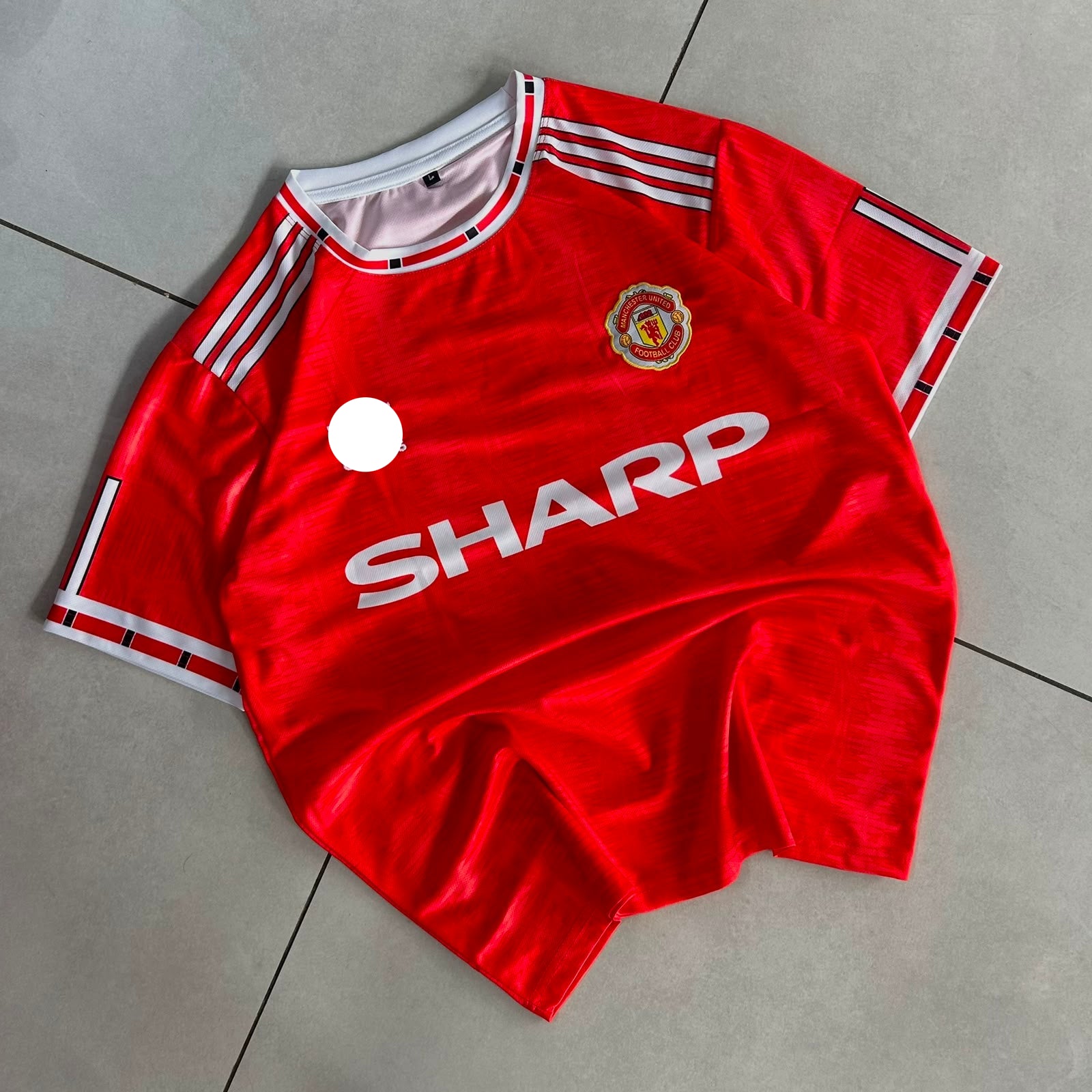 MANCHESTER UNITED 1990 - 1991 RETRO HOME JERSEY EMBROIDERY PREMIUM BECKHAM