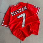 MANCHESTER UNITED 1990 - 1991 RETRO HOME JERSEY EMBROIDERY PREMIUM BECKHAM