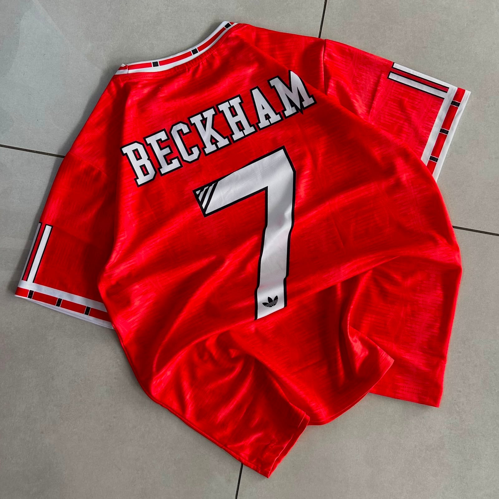 MANCHESTER UNITED 1990 - 1991 RETRO HOME JERSEY EMBROIDERY PREMIUM BECKHAM