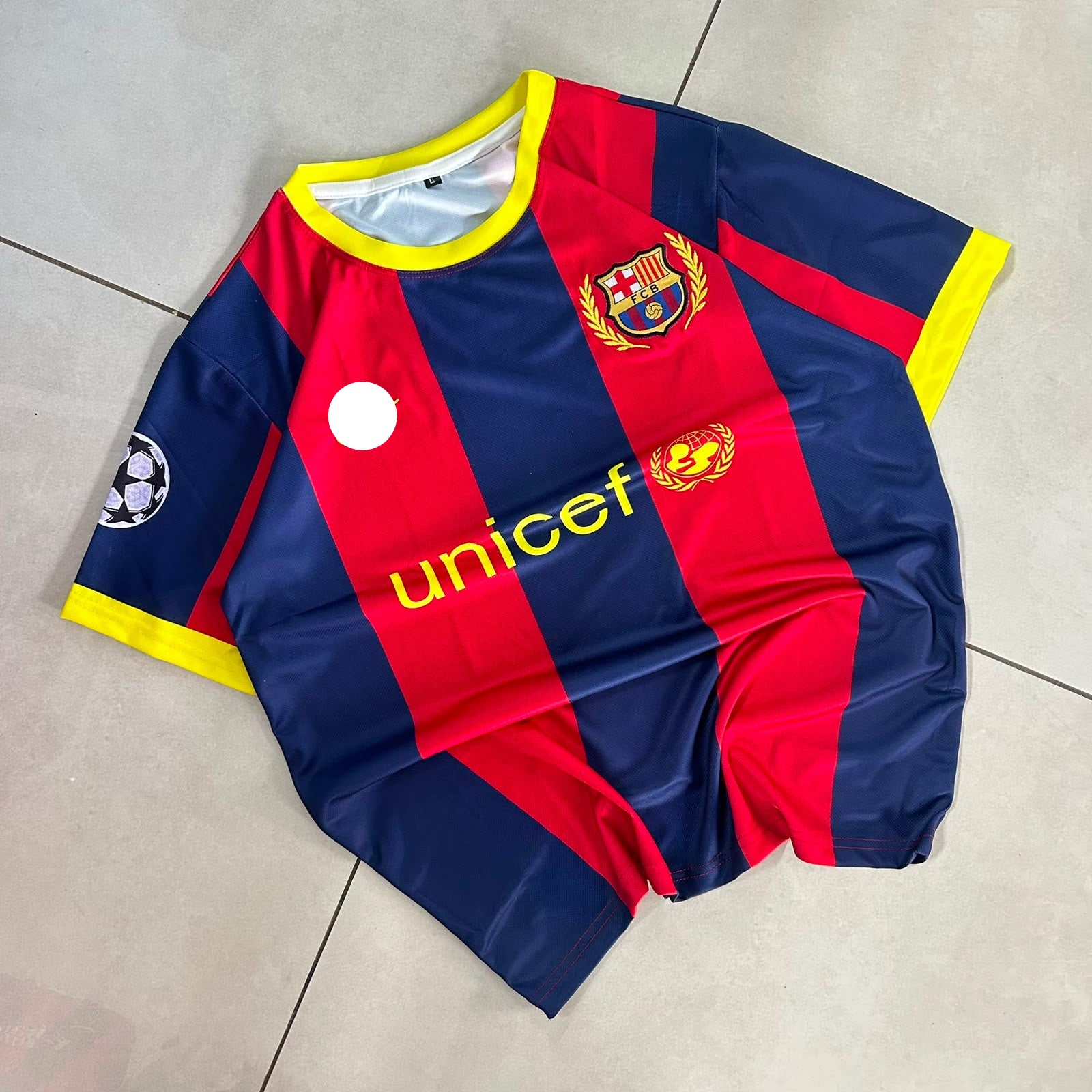 FC BARCELONA 2010 - 2011 RETRO HOME JERSEY PREMIUM EMBROIDERY RONALDINHO