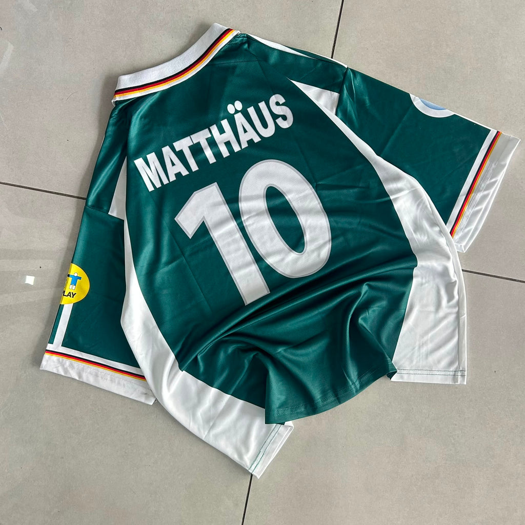 GERMANY 2000 - 2002 RETRO HOME JERSEY COLLAR FIVE SLEEVE MATTHAUS