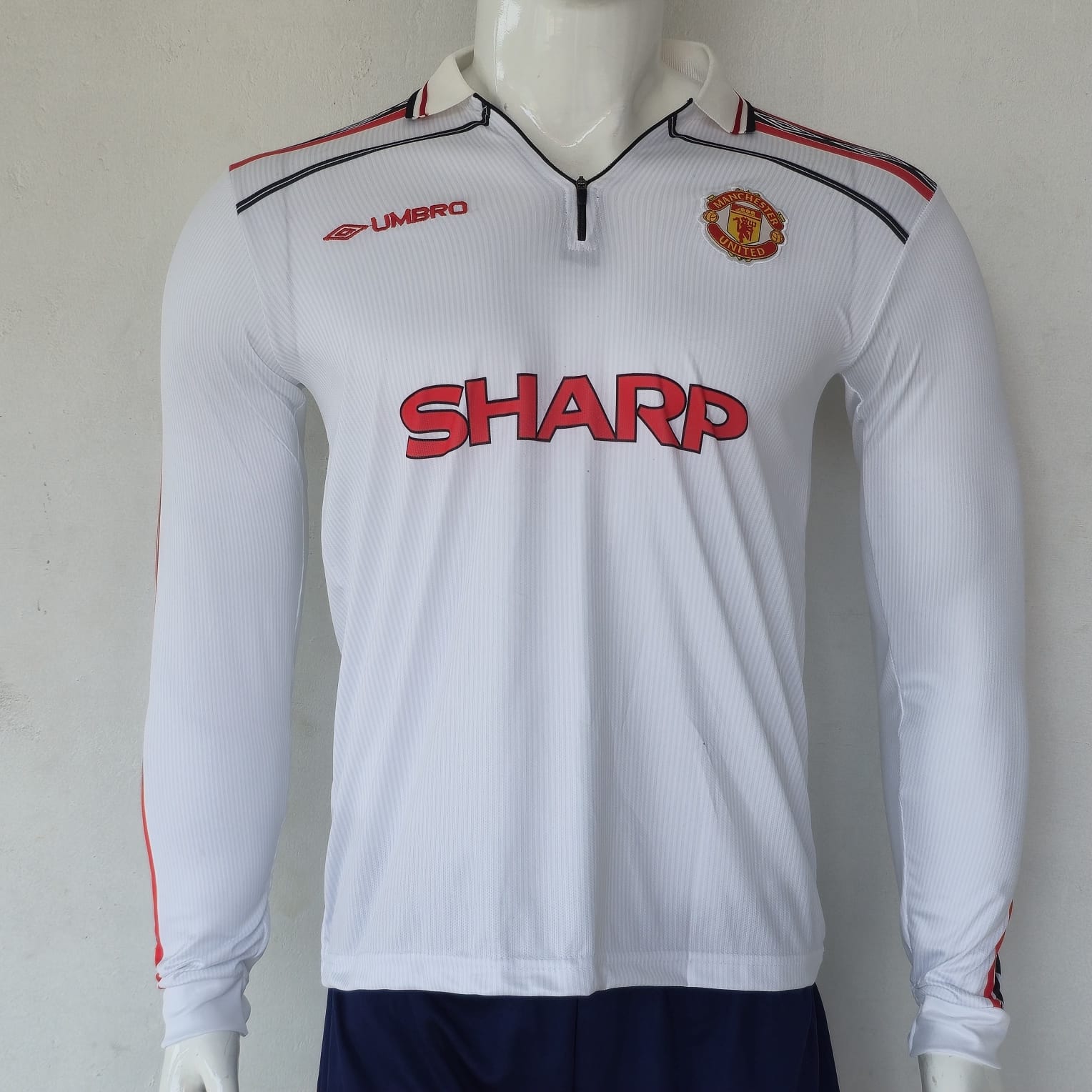 MANCHESTER UNITED 1998 - 1999 FULL SLEEVE AWAY JERSEY EBROIDERY BECKHAM
