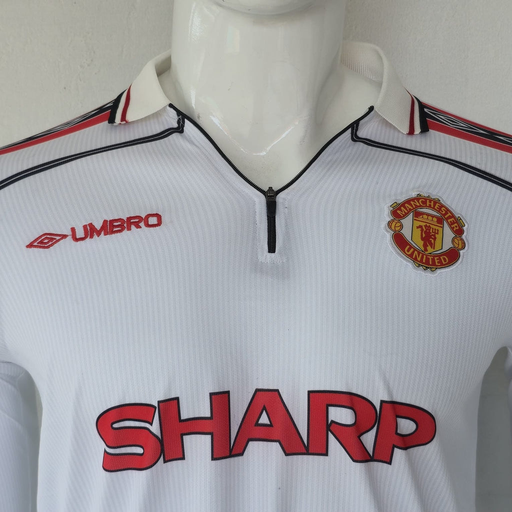 MANCHESTER UNITED 1998 - 1999 FULL SLEEVE AWAY JERSEY EBROIDERY BECKHAM
