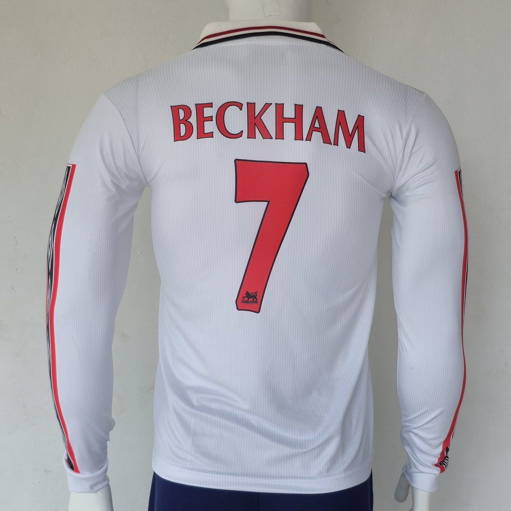 MANCHESTER UNITED 1998 - 1999 FULL SLEEVE AWAY JERSEY EBROIDERY BECKHAM