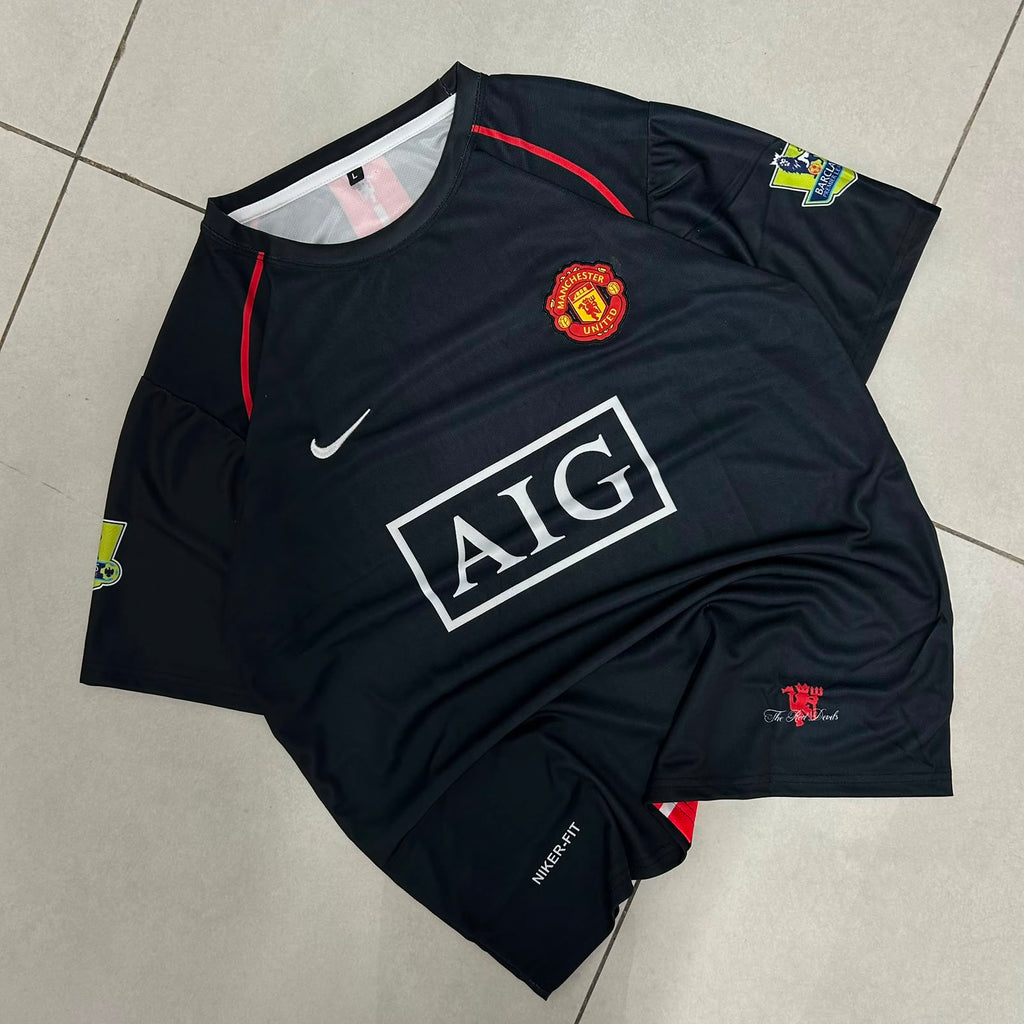 MANCHESTER UNITED 2007 - 2008 AWAY JERSEY PREMIUM EMBROIDERY RONALDO