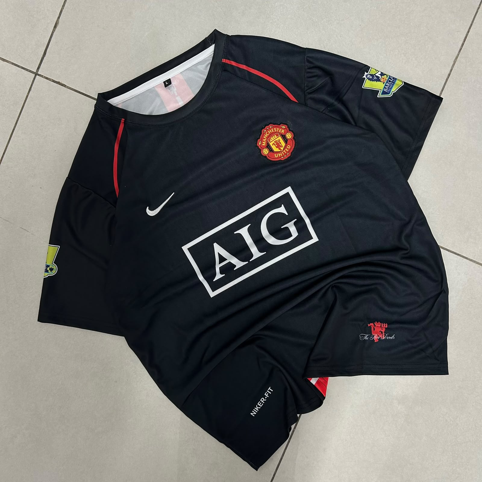 MANCHESTER UNITED 2007 - 2008 AWAY JERSEY PREMIUM EMBROIDERY RONALDO