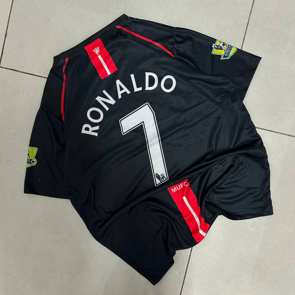 MANCHESTER UNITED 2007 - 2008 AWAY JERSEY PREMIUM EMBROIDERY RONALDO