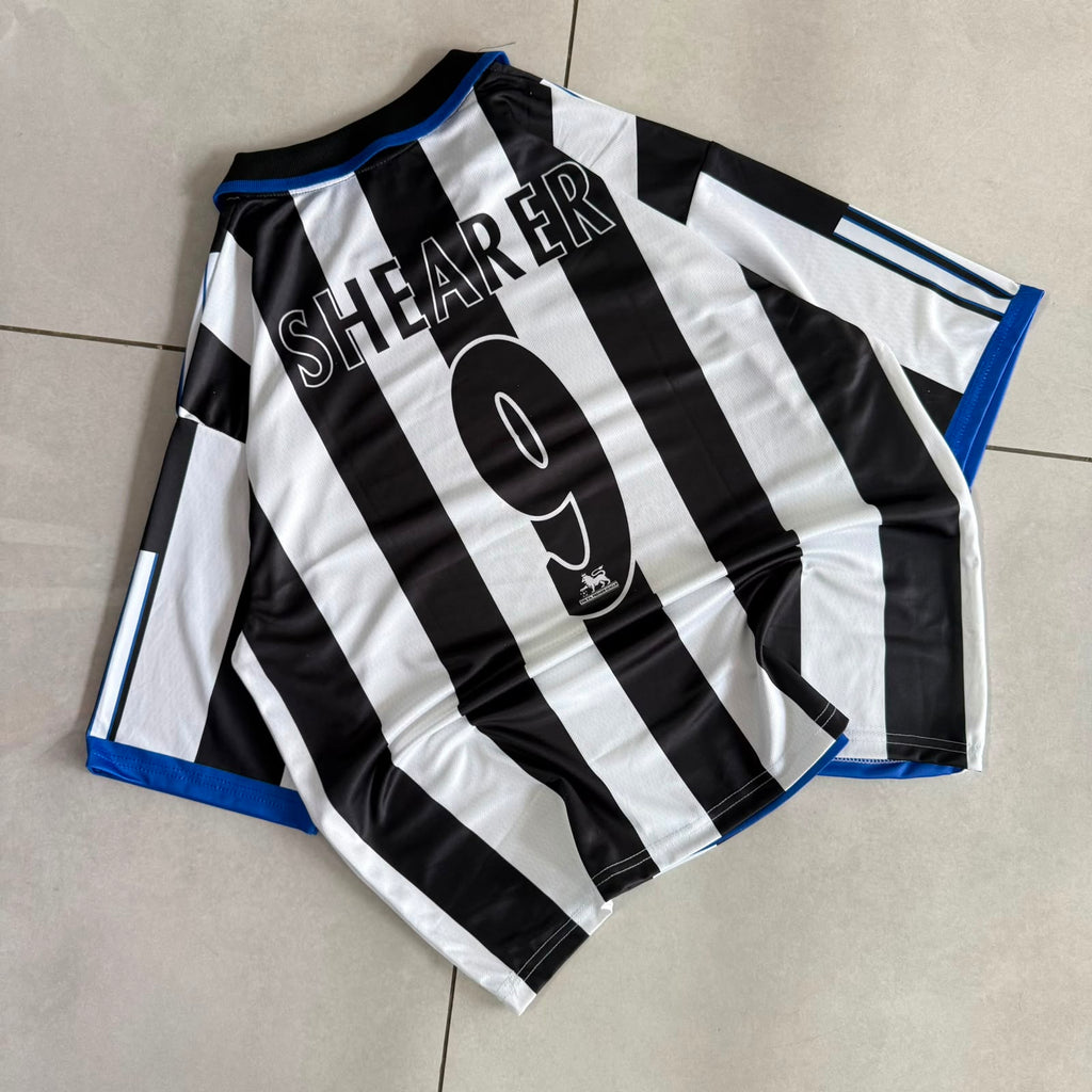 NEW CASTLE 1999 - 2000 RETRO COLLAR FIVE SLEEVE HOME JERSEY SHEARER