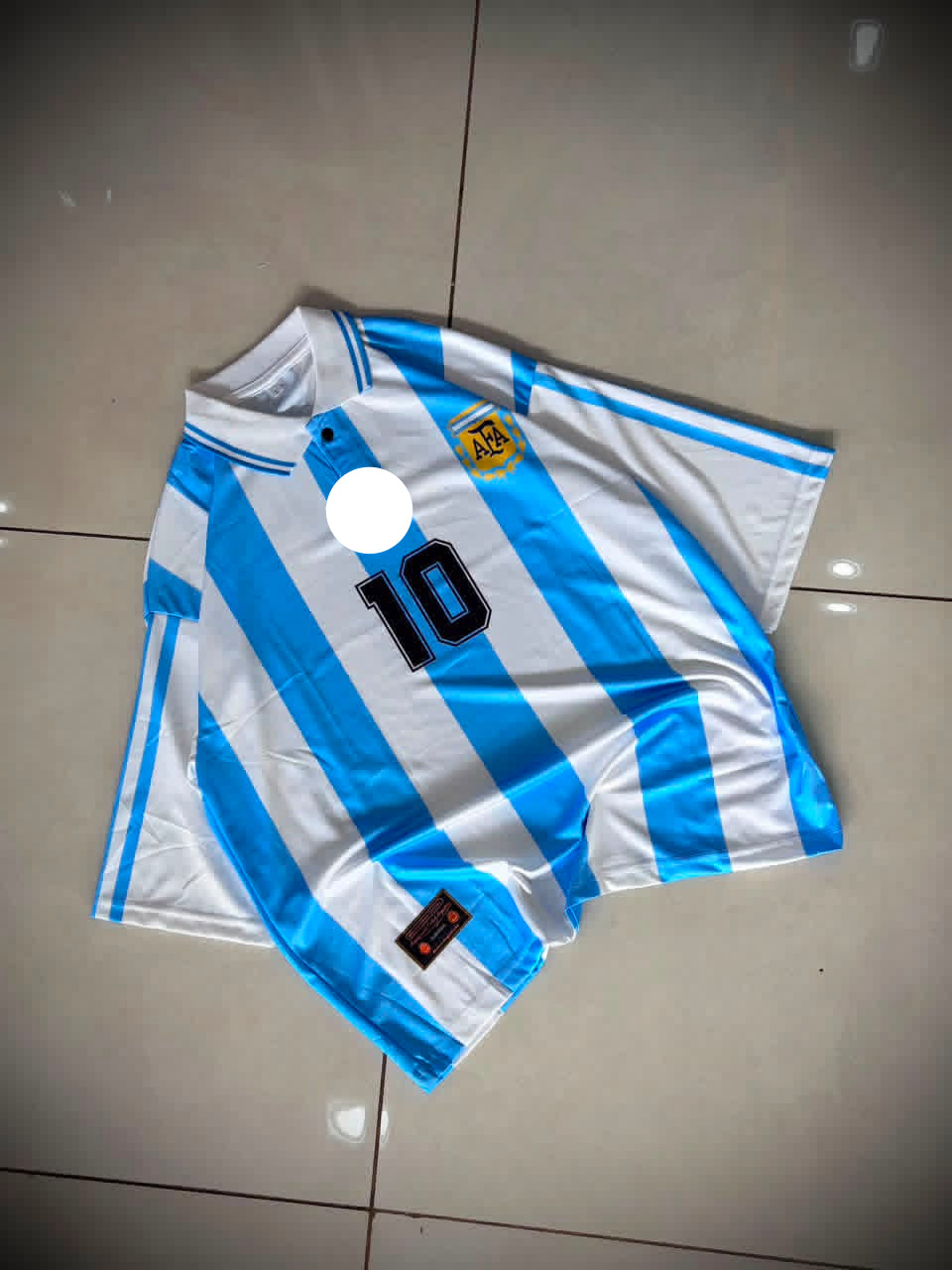 ARGENTINA 1994 RETRO COLLAR FIVE SLEEVE HOME JERSEY MARADONA