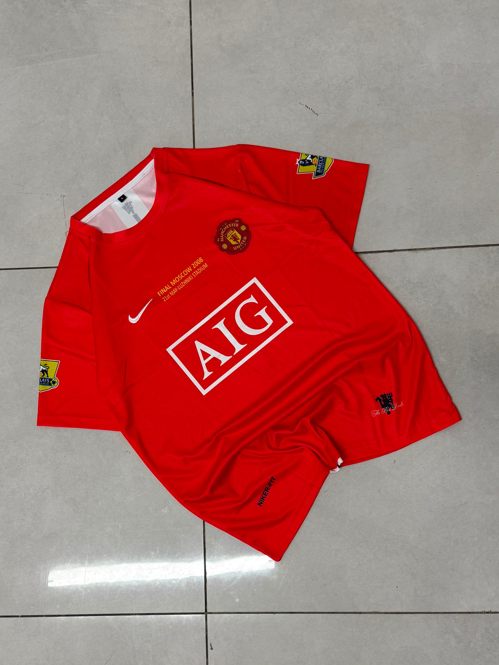 MANCHESTER UNITED 2008 UEFA CHAMPIONS LEAGUE FINAL RETRO HOME JERSEY PREMIUM EMBROIDERY RONALDO