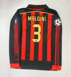 AC MILAN 2006/2007 COLLAR FULL SLEEVE EMBROIDERY HOME JERSEY MALDINI