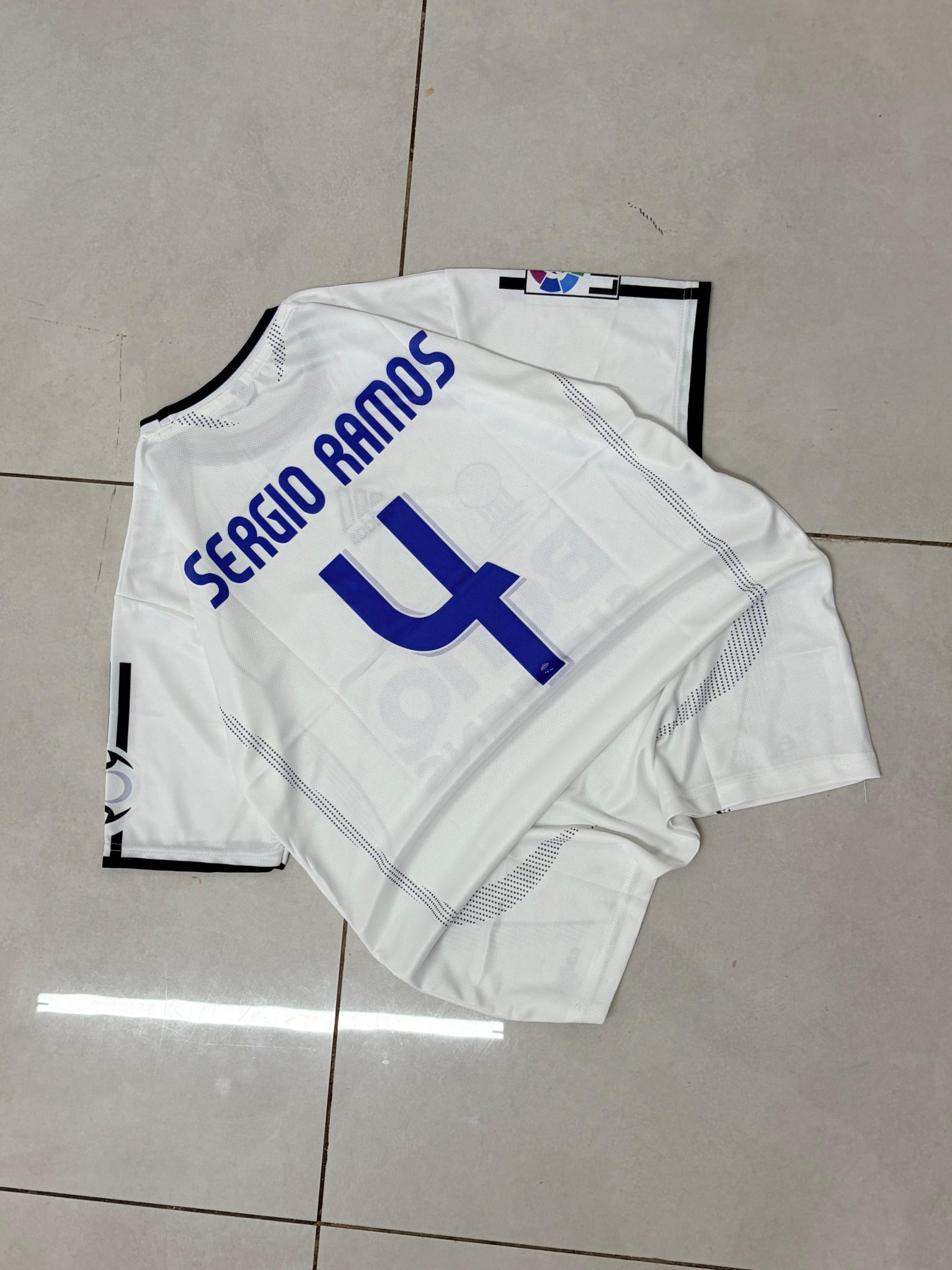 REAL MADRID 2006 - 2007 RETRO HOME JERSEY PREMIUM EMBROIDERY SERGIO RAMOS