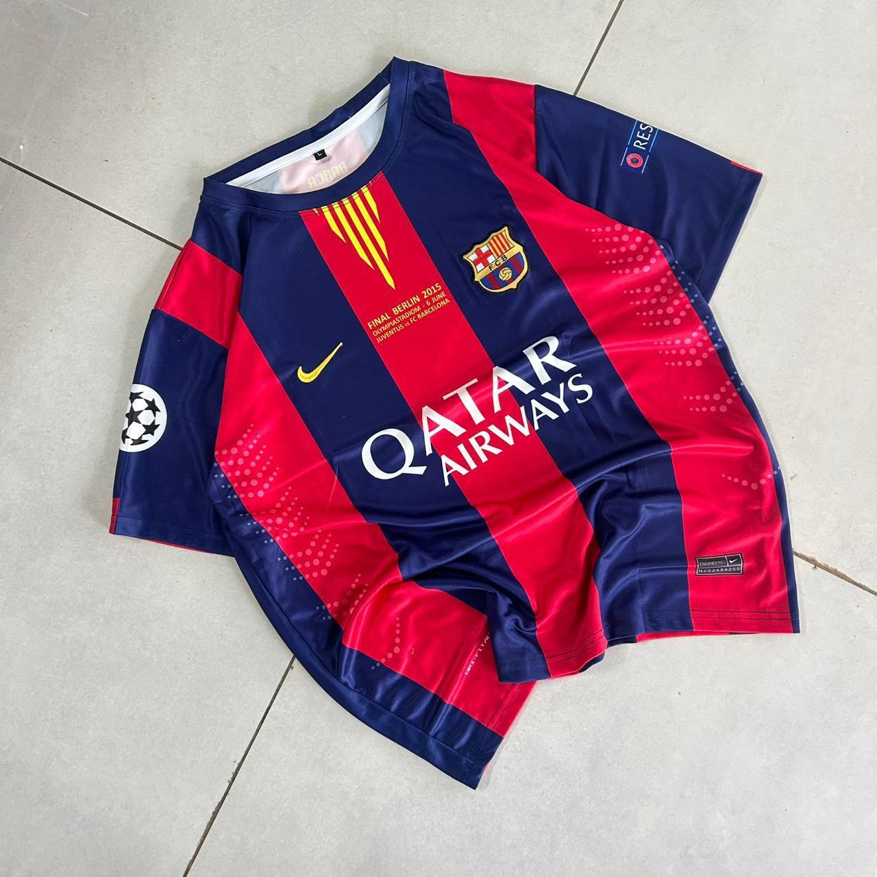FC BARCELONA 2014 - 2015 RETRO HOME JERSEY PREMIUM EMBROIDERY NEYMAR