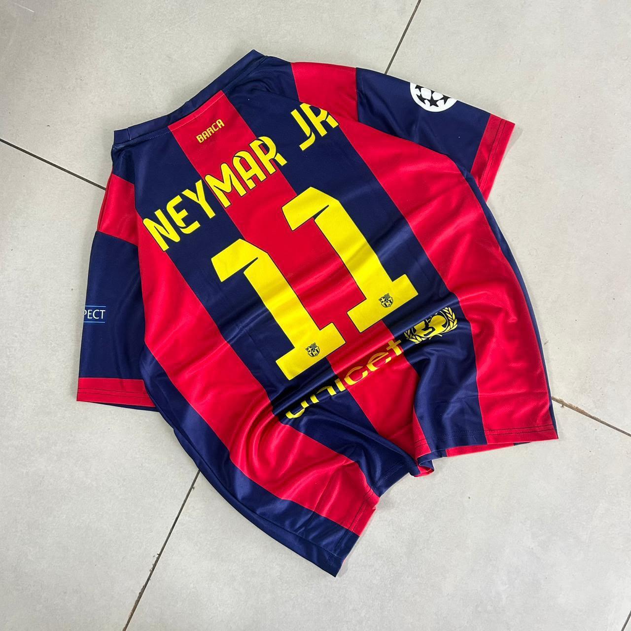FC BARCELONA 2014 - 2015 RETRO HOME JERSEY PREMIUM EMBROIDERY NEYMAR