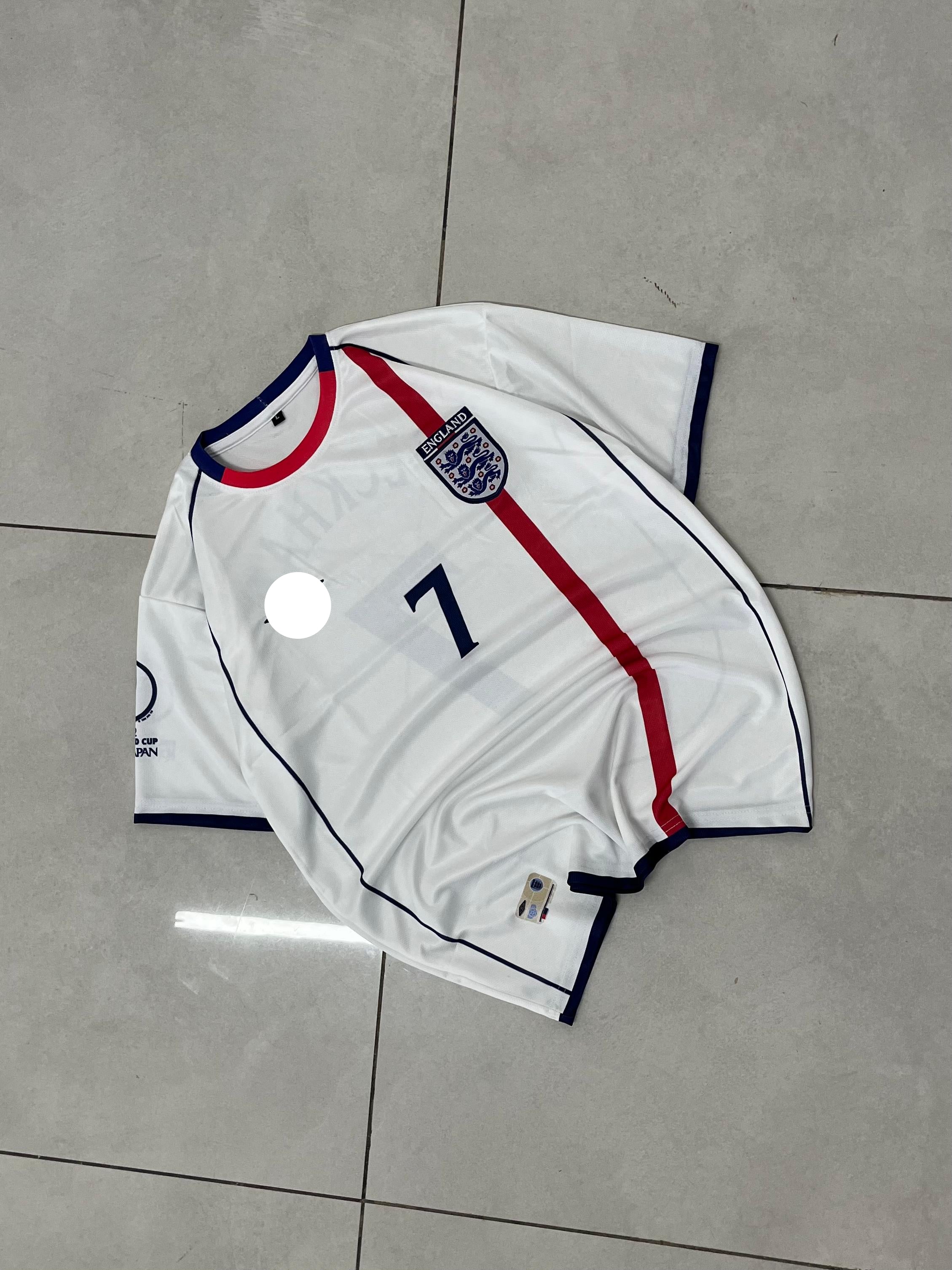 ENGLAND 2001 - 2006 RETRO HOME JERSEY PREMIUM EMBROIDERY BECKHAM
