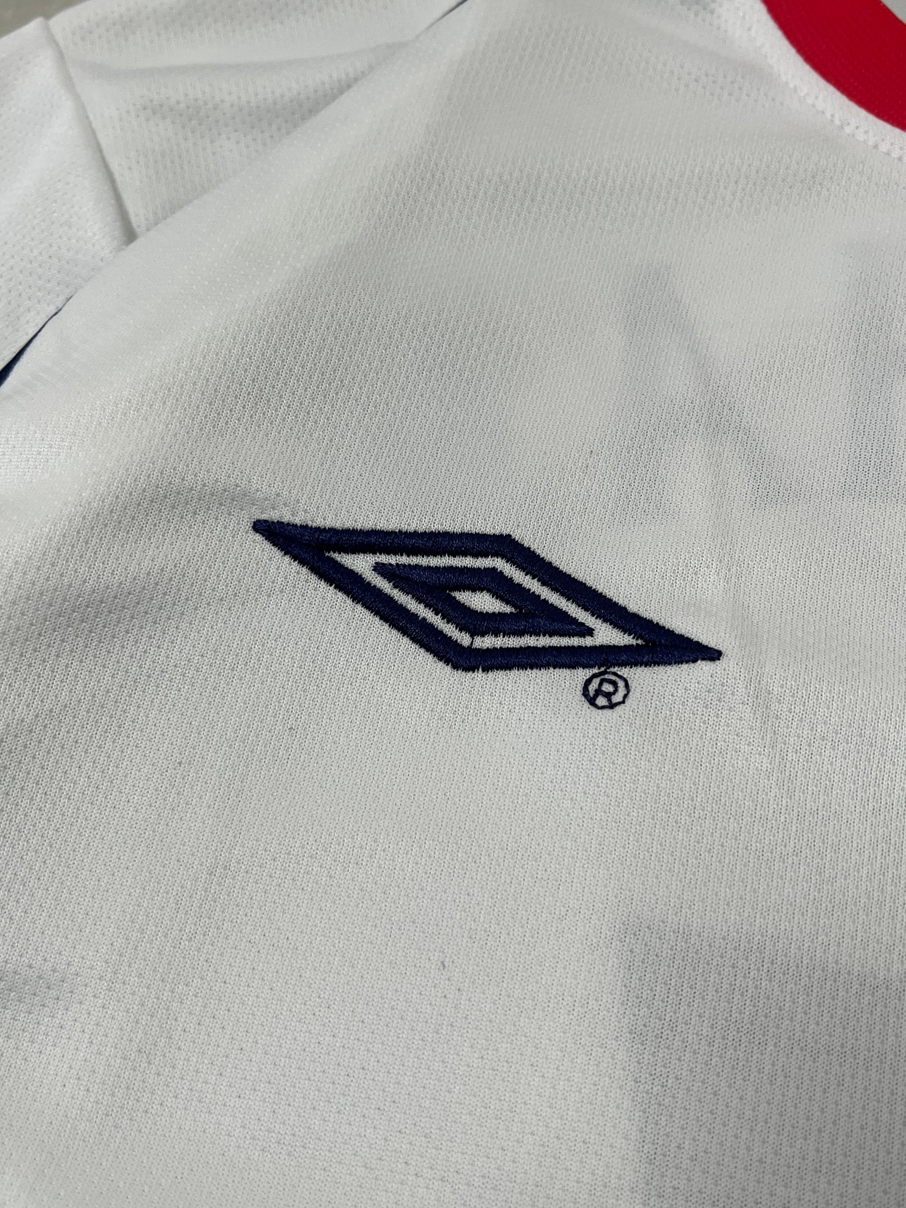 ENGLAND 2001 - 2006 RETRO HOME JERSEY PREMIUM EMBROIDERY BECKHAM