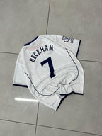 ENGLAND 2001 - 2006 RETRO HOME JERSEY PREMIUM EMBROIDERY BECKHAM