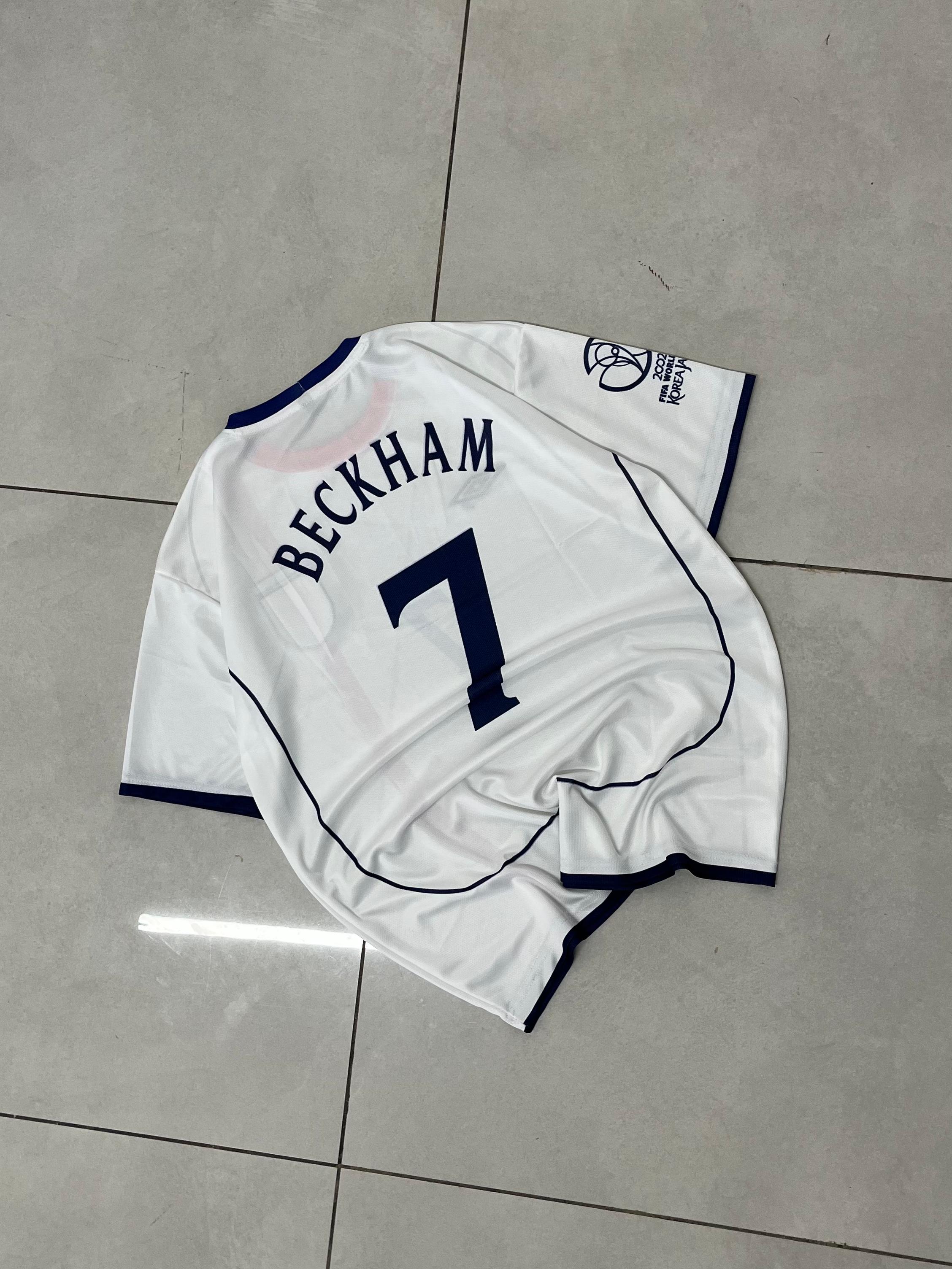 ENGLAND 2001 - 2006 RETRO HOME JERSEY PREMIUM EMBROIDERY BECKHAM