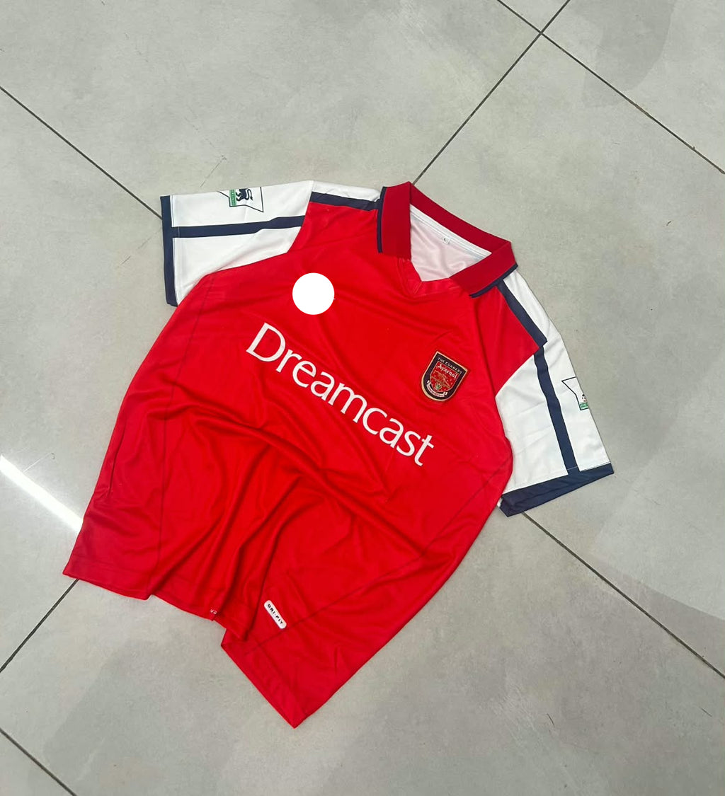 ARSENAL 2000 - 2002 RETRO COLLAR HOME JERSEY PREMIOUM EMBROIDERY HENRY
