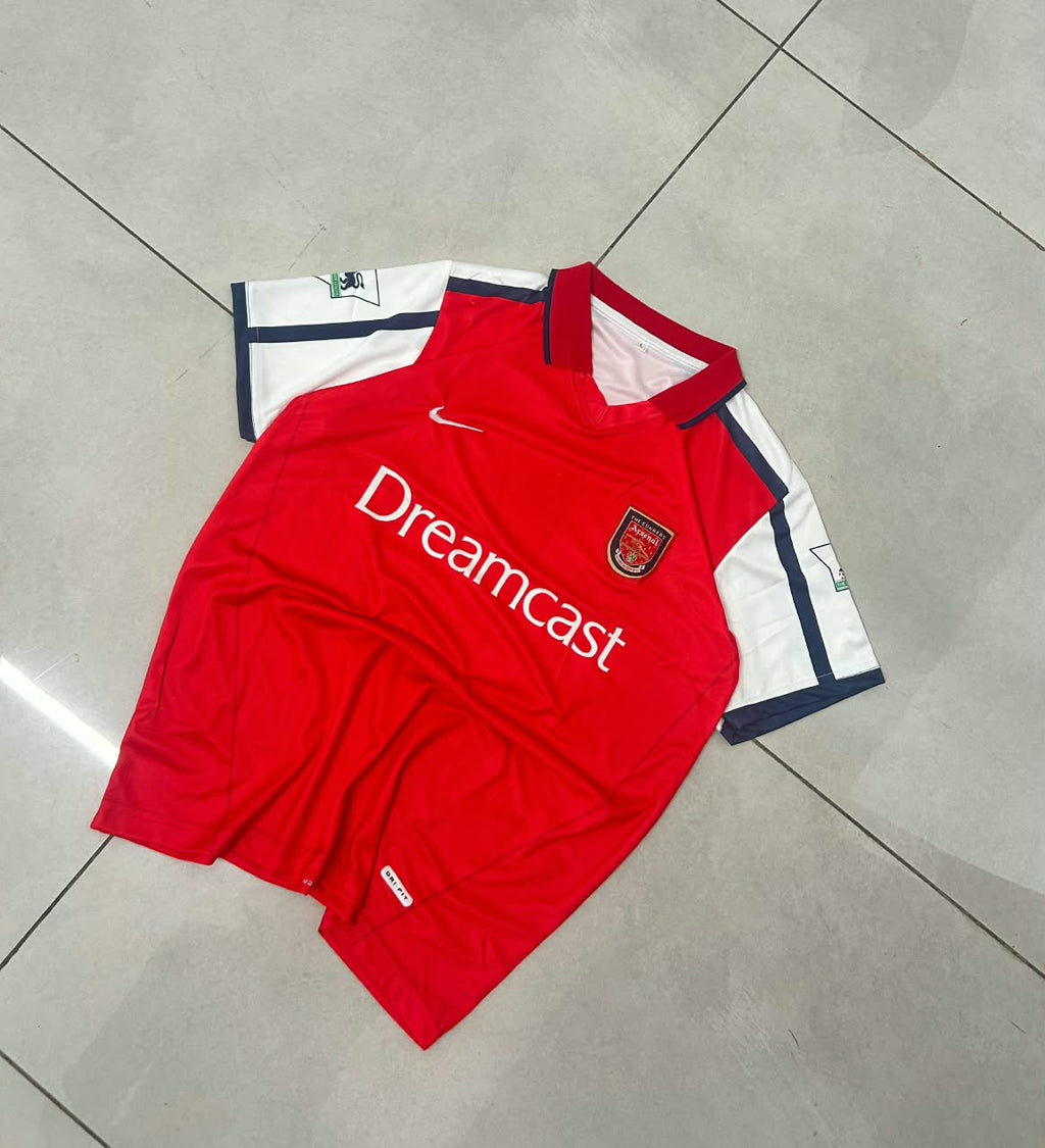 ARSENAL 2000 - 2002 RETRO COLLAR HOME JERSEY PREMIOUM EMBROIDERY HENRY
