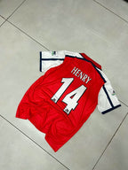 ARSENAL 2000 - 2002 RETRO COLLAR HOME JERSEY PREMIOUM EMBROIDERY HENRY