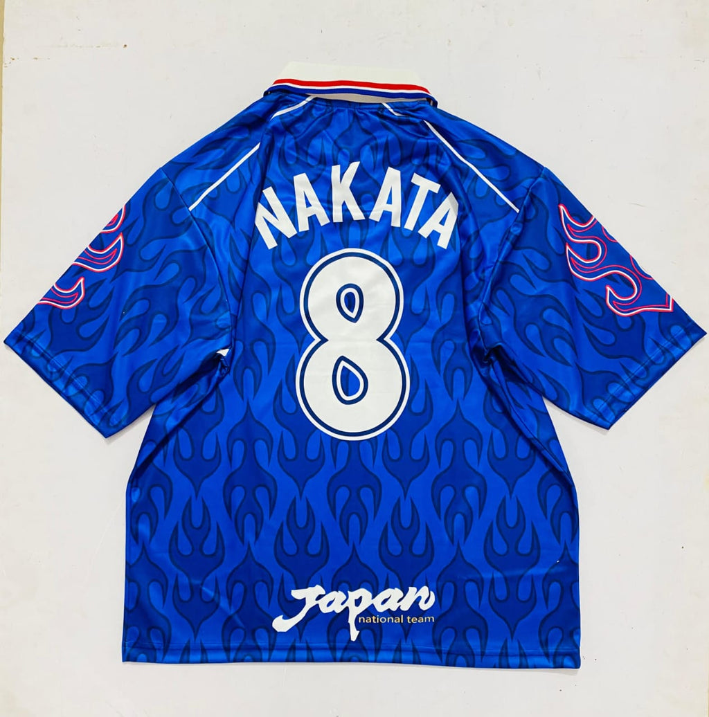 JAPAN 1998 HOME JERSEY COLLAR FIVE SLEEVE EMBROIDERY NAKATA