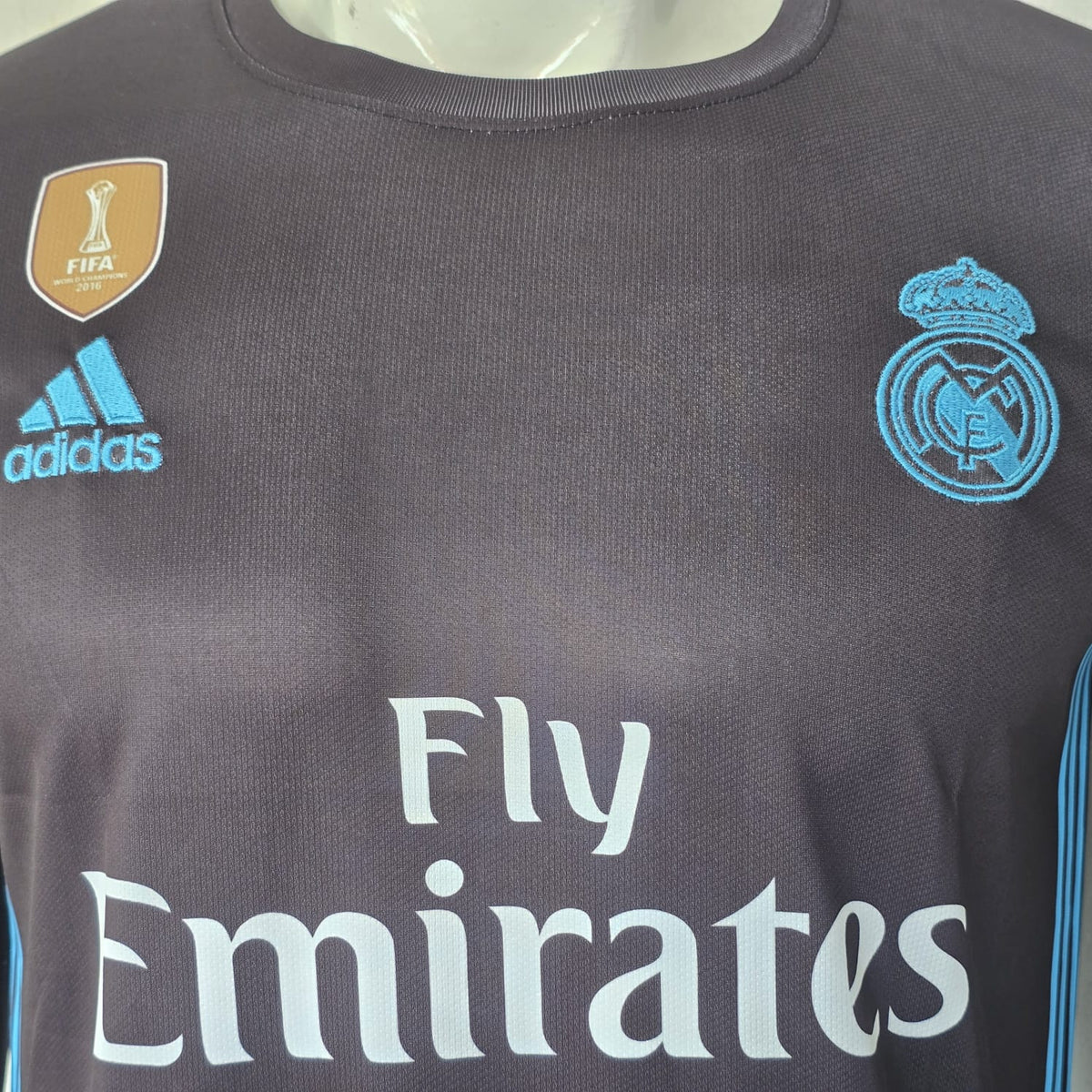 REAL MADRID 2017 - 2018 AWAY JERSEY FULL SLEEVE EMBROIDERY RONALDO