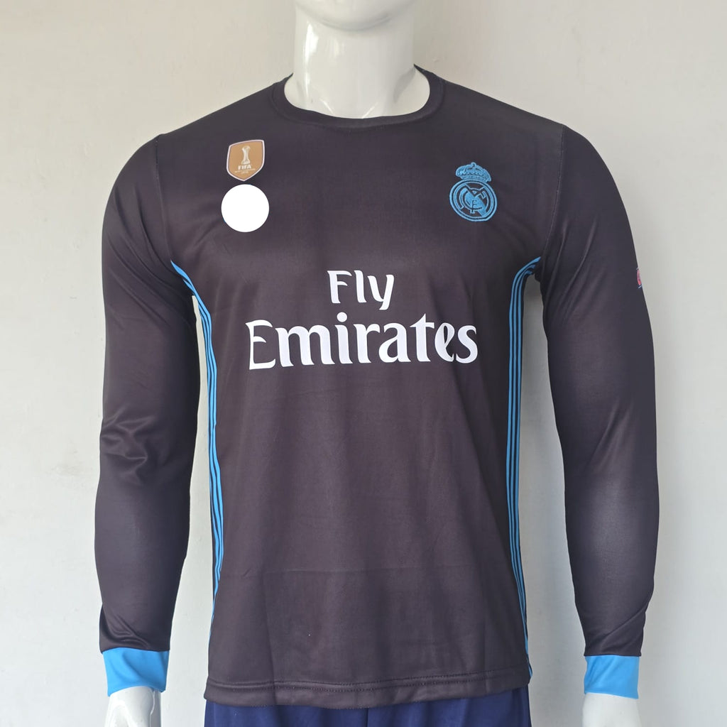 REAL MADRID 2017 - 2018 AWAY JERSEY FULL SLEEVE EMBROIDERY RONALDO