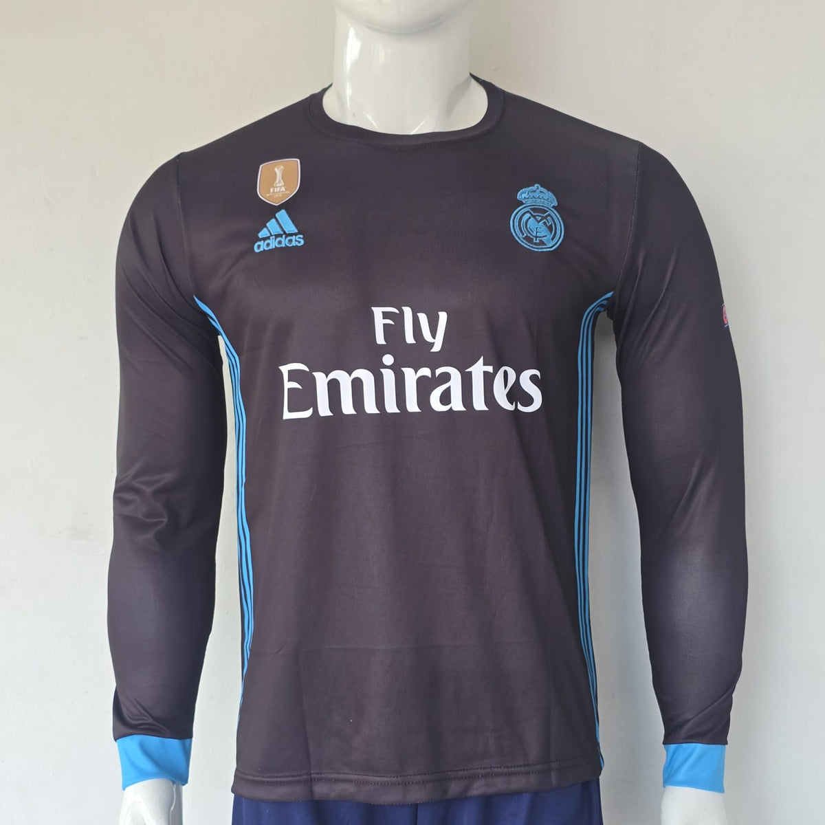 REAL MADRID 2017 - 2018 AWAY JERSEY FULL SLEEVE EMBROIDERY RONALDO