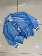 ENGLAND 1996 COLLAR FULL SLEEVE RETRO AWAY JERSEY EMBROIDERY BECKHAM