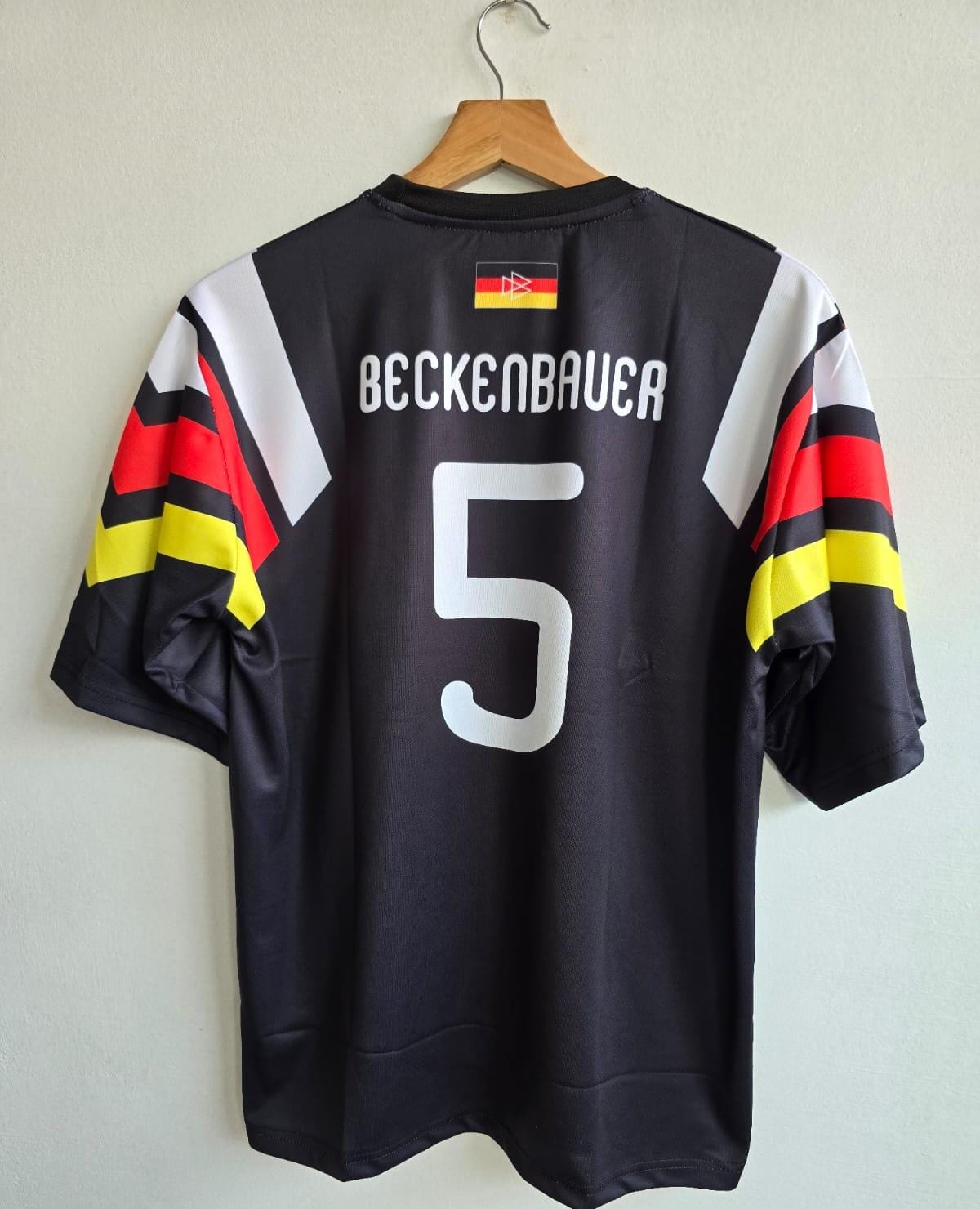 Germany 1996 Five Sleeve Retro Away Jersey Beckenbauer – Offside Club